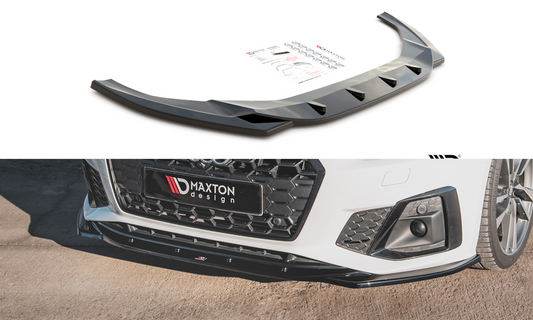 Maxton Design AU-S5-2F-FD1T Front Splitter V.1 Audi S5 / A5 S-Line F5 Facelift | ML Performance UK Car Parts
