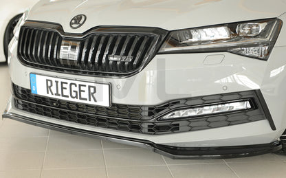 Rieger 00088175 Skoda 3T 3V Superb III Front Splitter 4 | ML Performance UK Car Parts