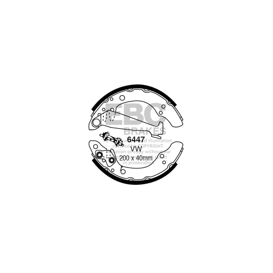 EBC 6447 Audi Seat Skoda VW Rear Brake Shoes - Girling/TRW Caliper 1 | ML Performance UK Car Parts