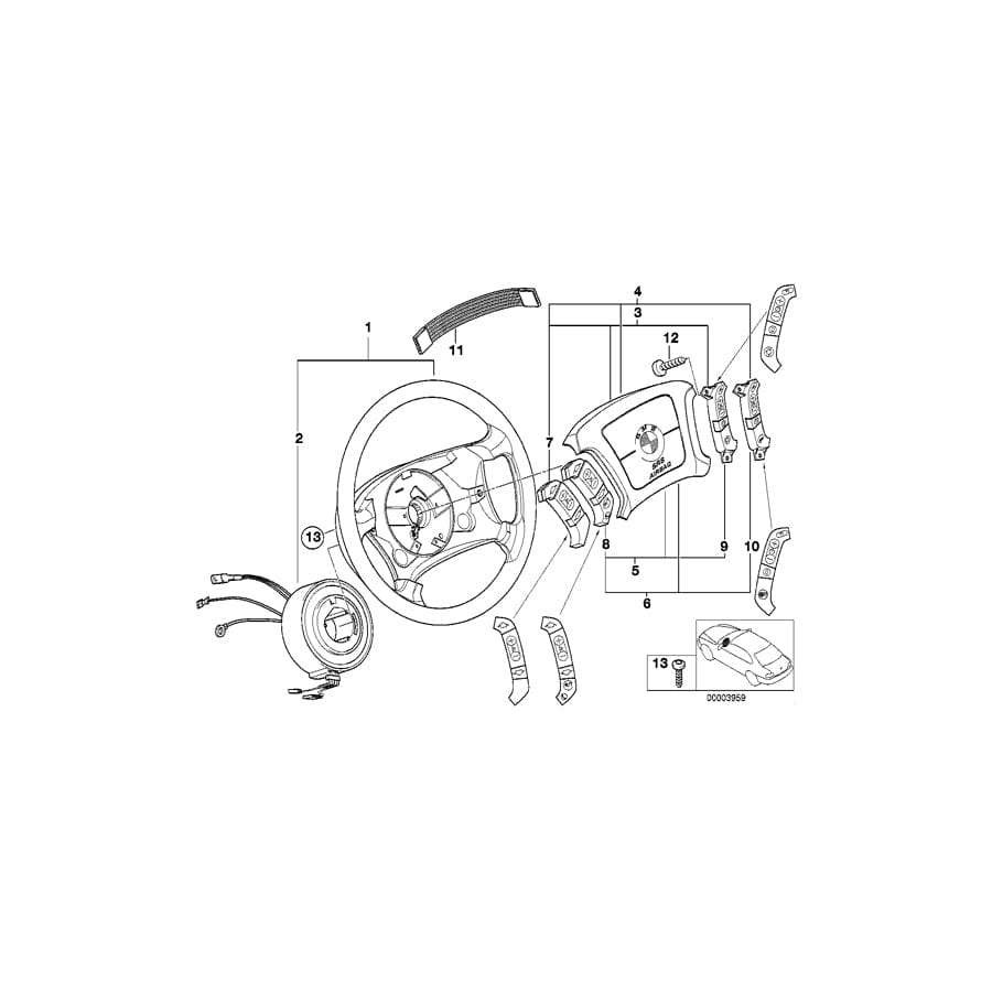 Genuine BMW 61318363655 E39 E38 Radio Switch (Inc. 525td, 728i & 735i) | ML Performance UK Car Parts