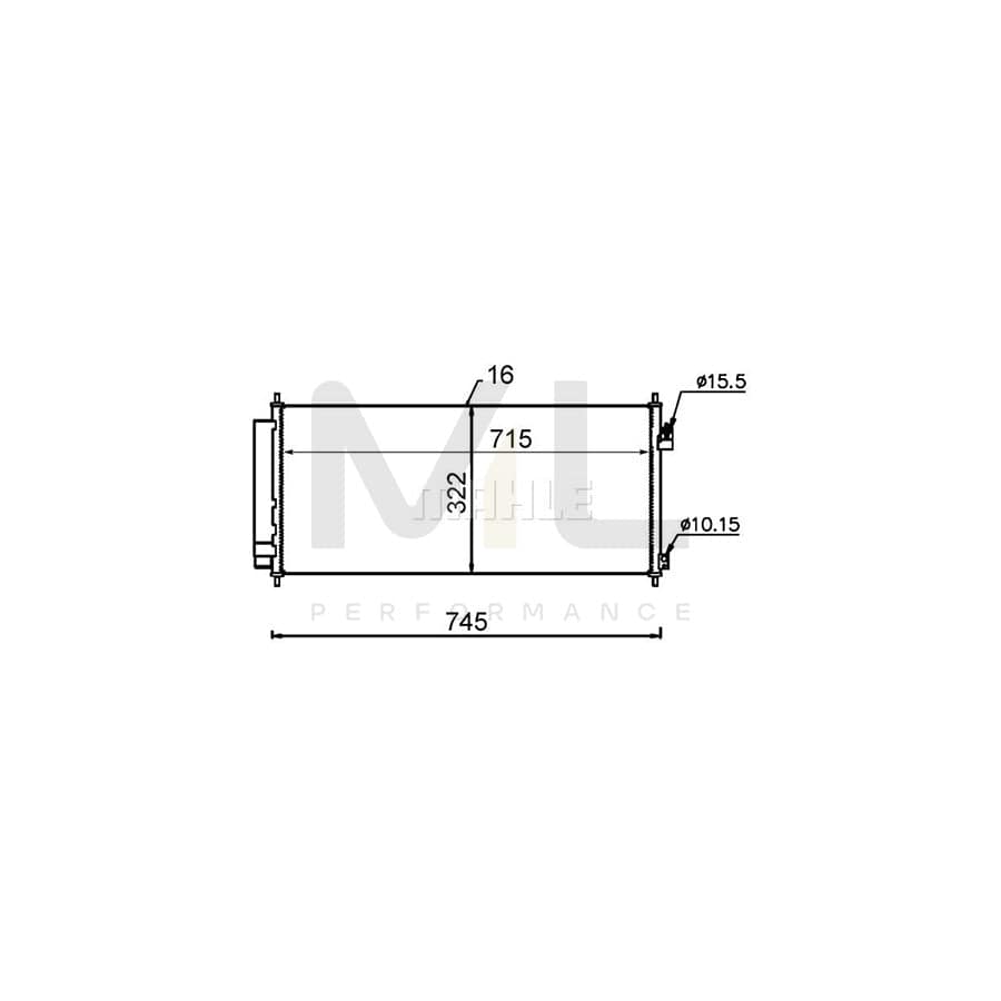 MAHLE ORIGINAL AC 702 000S Air conditioning condenser for HONDA Jazz Hatchback (GE, GG, GP, ZA) with dryer | ML Performance Car Parts