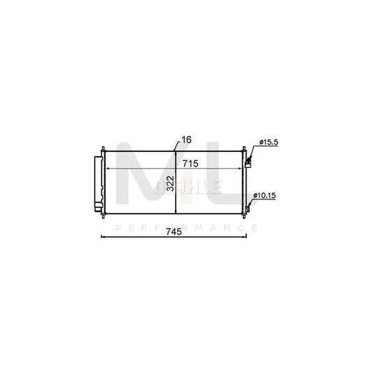 MAHLE ORIGINAL AC 702 000S Air conditioning condenser for HONDA Jazz Hatchback (GE, GG, GP, ZA) with dryer | ML Performance Car Parts