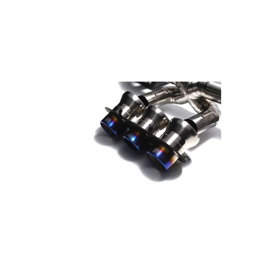 Armytrix T12-3B Titanium Series Triple Titanium Blue Tips Ferrari 458 Italia | Spider 4.5L V8 2010-2015 with Quad Titanium Blue 3.5" | ML Performance UK UK Car Parts