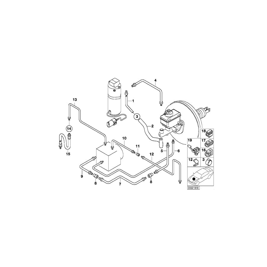 Genuine BMW 34326755096 E38 Pipe M12/M12 (Inc. 740i, 728iL & 735iL) | ML Performance UK Car Parts