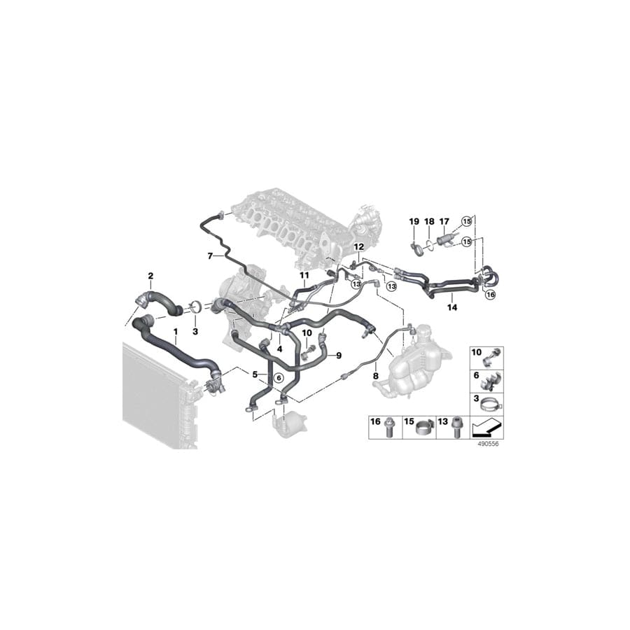Genuine BMW 11538584837 F39 Hose High Pressure Egr Coolant Pump (Inc. X2 18d, 120dX & Cooper SD ALL4) | ML Performance UK Car Parts