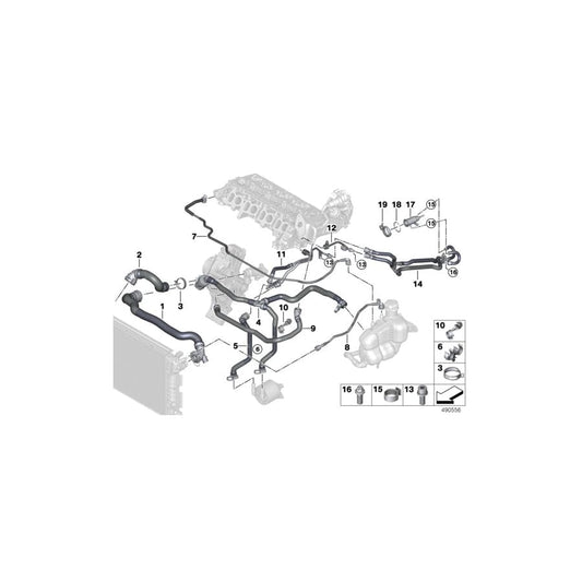 Genuine BMW 11538584837 F39 Hose High Pressure Egr Coolant Pump (Inc. X2 18d, 120dX & Cooper SD ALL4) | ML Performance UK Car Parts