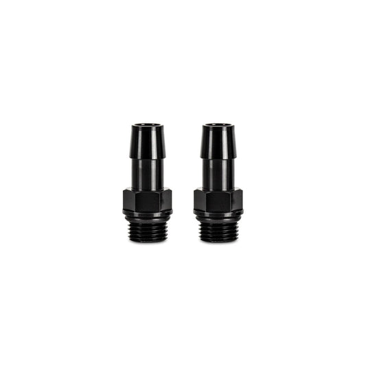 Mishimoto MMFT-M16-12BK 16X1.5 TO 1/2in. Hose Barb Aluminum Fittings (Pack of 2)