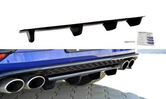 Maxton Design VW-GO-7F-R-RS2T Central Rear Splitter Volkswagen Golf R MK7.5 | ML Performance UK Car Parts