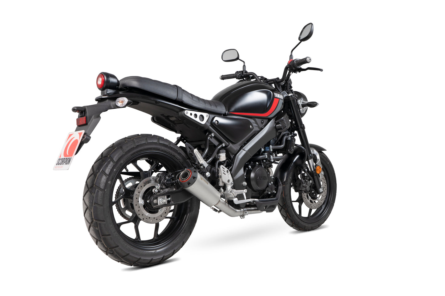Scorpion PYA117SYSTEO Yamaha XSR-125 Red Power Full System - Titanium Sleeve | ML Performance UK UK