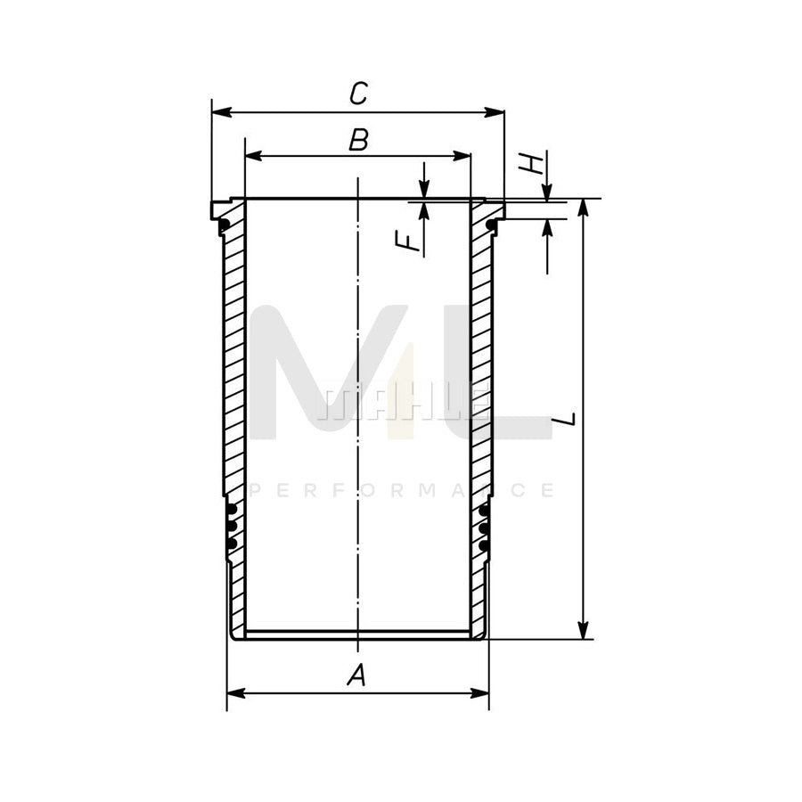 MAHLE ORIGINAL 055 WN 08 00 Cylinder Sleeve 128,0mm | ML Performance Car Parts