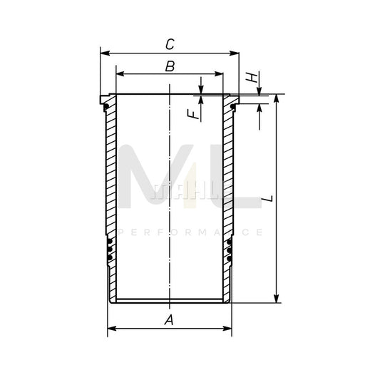 MAHLE ORIGINAL 055 WN 08 00 Cylinder Sleeve 128,0mm | ML Performance Car Parts