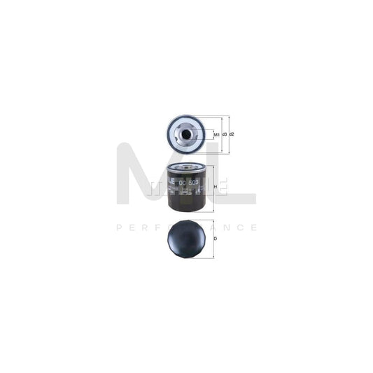 MAHLE ORIGINAL OC 503 Oil Filter Spin-on Filter, with one anti-return valve | ML Performance Car Parts