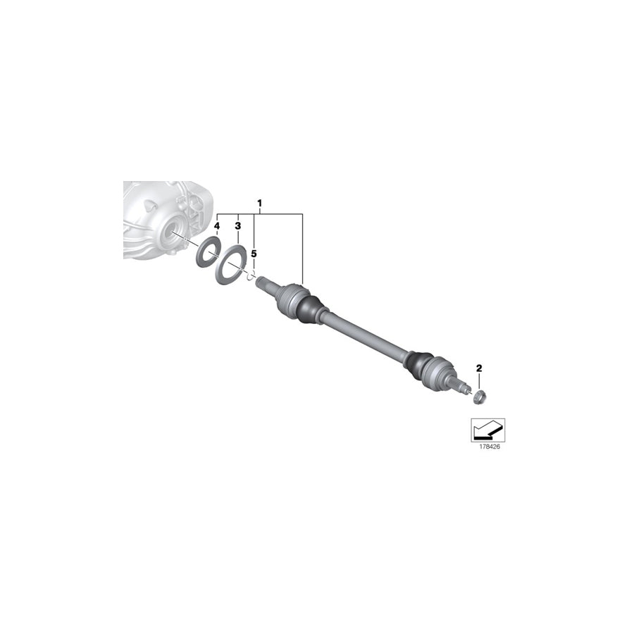 Genuine BMW 33207566078 F01 RR4 Output Shaft Right D=35MM (Inc. Hybrid 7, Ghost & Hybrid 7L) | ML Performance UK