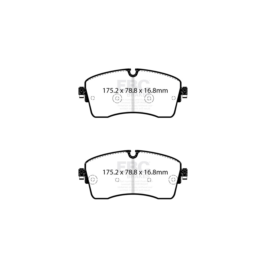 EBC DP62385 Jaguar Land Rover Greenstuff Front Brake Pads - ATE/TRW Caliper 2 | ML Performance UK Car Parts