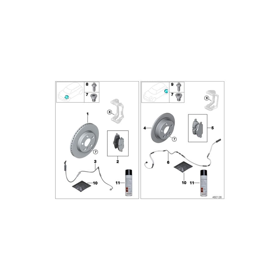 Genuine BMW Mini 34106863293 F56 F55 Repair Kit, Brake Pads Asbestos-Free (Inc. Cooper, Cooper S & Cooper ALL4) | ML Performance UK Car Parts