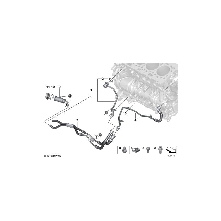 Genuine BMW 11538580972 G05 G20 G01 Line For Coolant Pump Hose for SCR metering module (Inc. 318d, X3 20dX & 620d) | ML Performance UK Car Parts