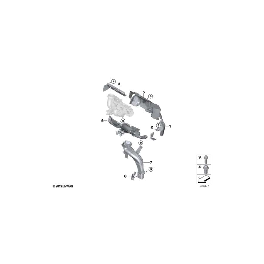 Genuine BMW 11658604702 F45 Heat Shield For Exhaust Manifold (Inc. 225xe, One & Cooper ALL4) | ML Performance UK Car Parts