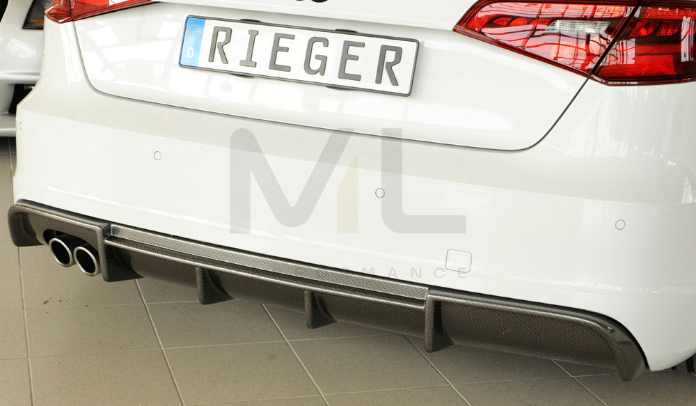 Rieger 00099355 Audi 8V A3 Rear Diffuser 7 | ML Performance UK Car Parts