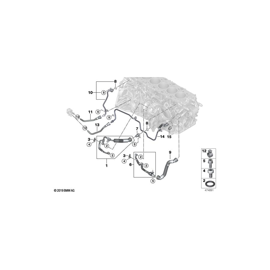 Genuine BMW 11538580693 G30 G07 G05 Connecting Branch, Coolant Line (Inc. 750dX, X6 M50dX & X5 M50dX) | ML Performance UK Car Parts