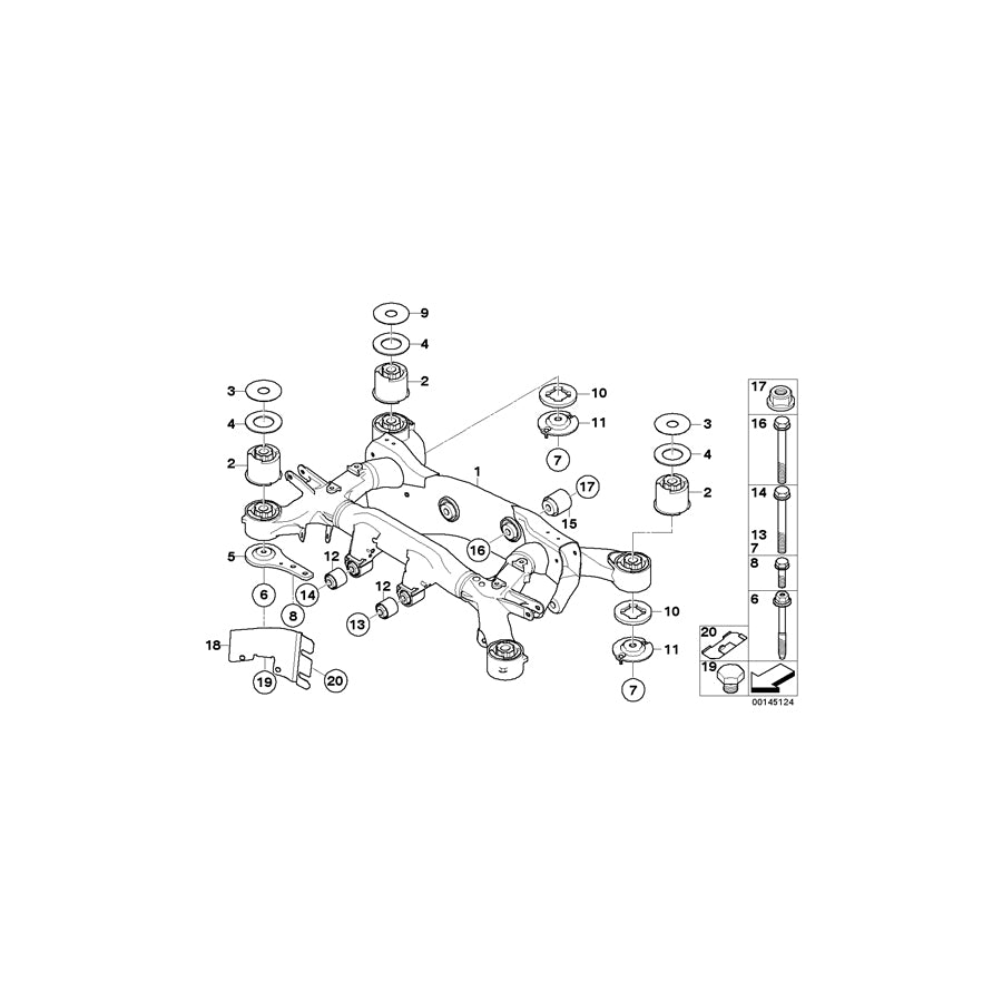 Genuine BMW 33316779789 E65 E66 Rear Axle Carrier (Inc. 745Li, 745i & 740Li) | ML Performance UK
