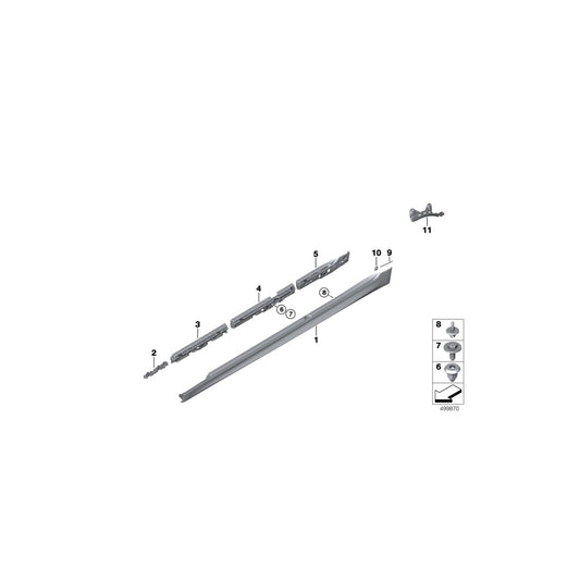 Genuine BMW 51778073133 G31 F90 G30 Rocker Panel Trim, Primed, Left -M- (Inc. M5, M550iX & 520dX) | ML Performance UK