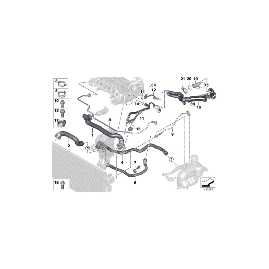 Genuine BMW 11538580498 F46 F48 Hose For High-Pressure Egr - Thermostat (Inc. One D, Cooper D & X2 16d) | ML Performance UK Car Parts
