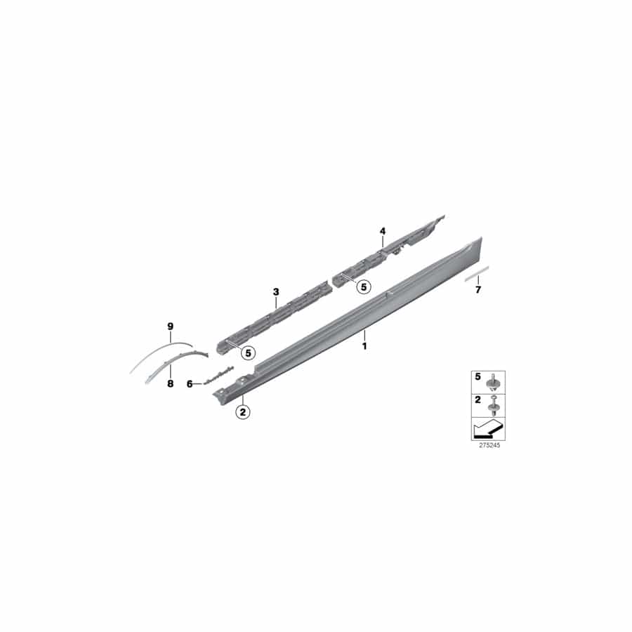 Genuine BMW 51778048686 F10 F11 Door Sill Cover, Primed Right M (Inc. 528iX, 520d & 530i) | ML Performance UK