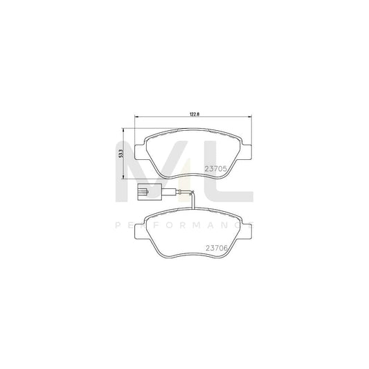 Hella 8DB 355 016-071 Brake Pad Set With Integrated Wear Warning Contact, With Accessories | ML Performance Car Parts