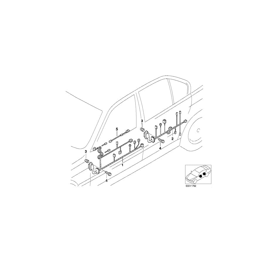 Genuine BMW 61126913395 E39 Wiring Rear (Inc. 540iP, 528i & 525i) | ML Performance UK Car Parts