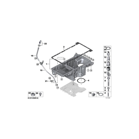 Genuine BMW 11137539009 E53 Oil Pan Upper Part (Inc. X5 4.4i & X5 4.8is) | ML Performance UK Car Parts