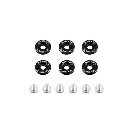 Mishimoto MMFW-LG-6BK Large Fender Washer Kit (6pcs) - Black