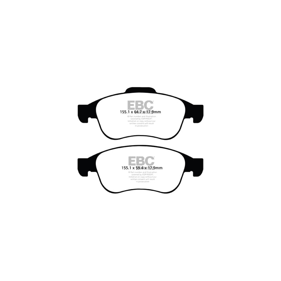 EBC PDKF538 Dacia Renault Ultimax Front Brake Pad & Plain Disc Kit - TRW Caliper 2 | ML Performance UK Car Parts