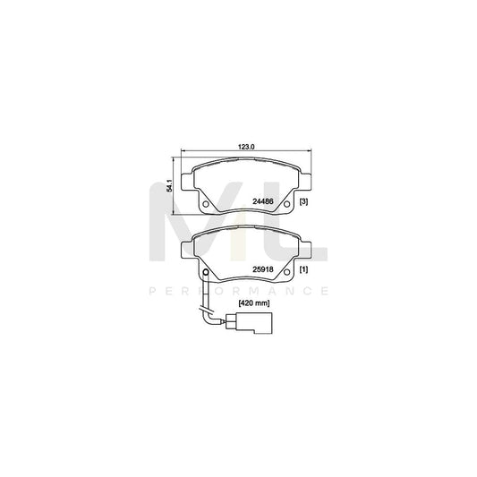 Hella 8DB 355 012-781 Brake Pad Set For Ford Transit Incl. Wear Warning Contact, With Accessories | ML Performance Car Parts