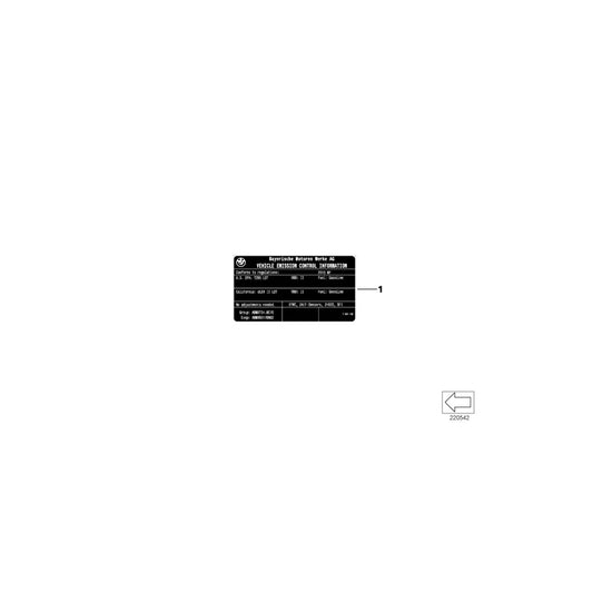 Genuine BMW 71227625964 E70 E71 Label "Exhaust Emission" MY12 (Inc. X5 35iX & X6 35iX) | ML Performance UK