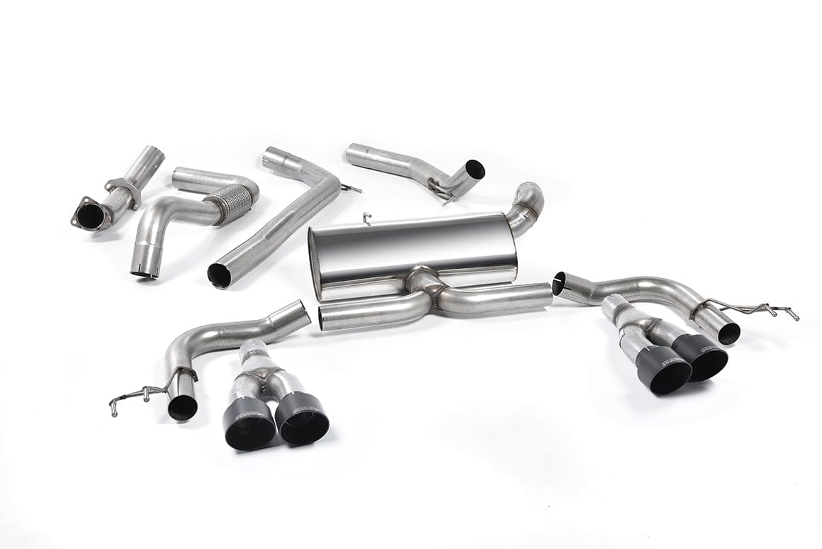 MillTek SSXHO224 Honda Civic Cat-Back Exhaust (Race) with Cerakote Black Tips