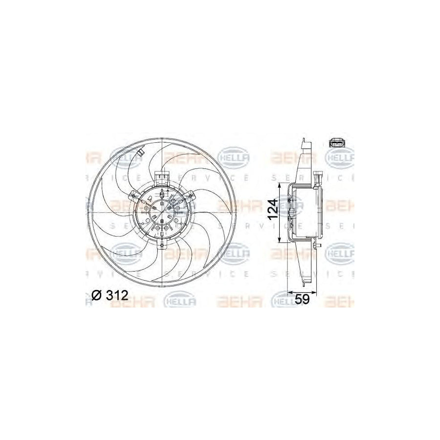 Hella 8EW 351 041-261 Fan, Radiator