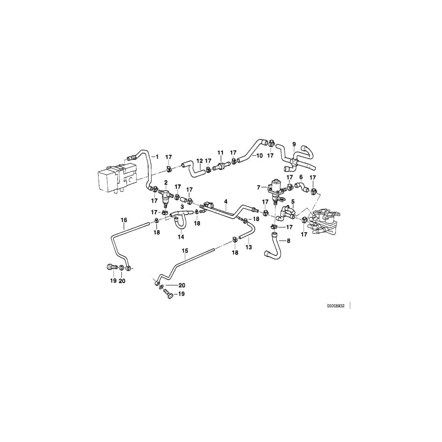 Genuine BMW 64218391307 E34 Water Hose (Inc. 530i & 540i) | ML Performance UK Car Parts