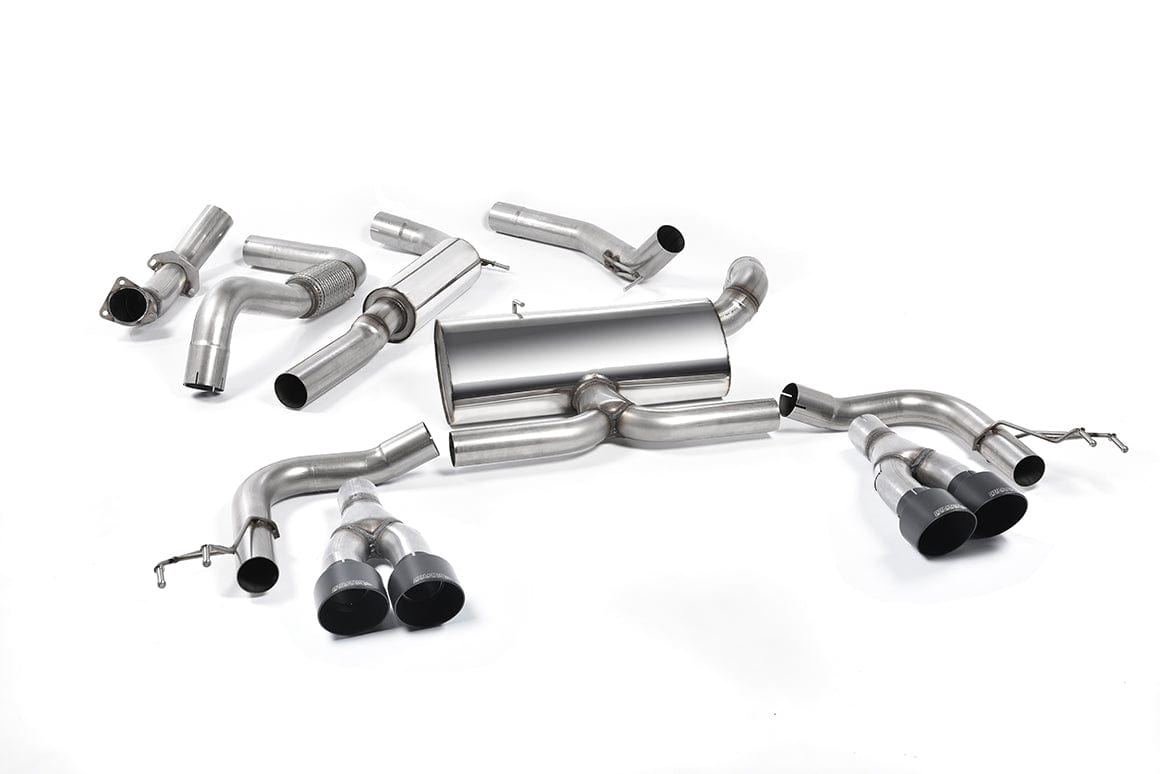 MillTek SSXHO221 Honda Civic Cat-Back Exhaust Cerakote Black Tips - EC Approved
