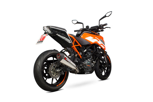 Scorpion RKT87SEO KTM Duke 125 Serket Taper Slip-On - Brushed Stainless Steel Sleeve | ML Performance UK UK