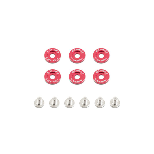 Mishimoto MMFW-SM-6RD Small Fender Washer Kit (6pcs) - Red