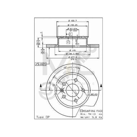 BREMBO 08.5501.10 Brake Disc for Solid | ML Performance Car Parts