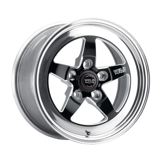 Weld 71MB-505A25A S71 Wheel 15x5.3 5x4.5 ET-17 BS2.5 Black Center - Polished Shell
