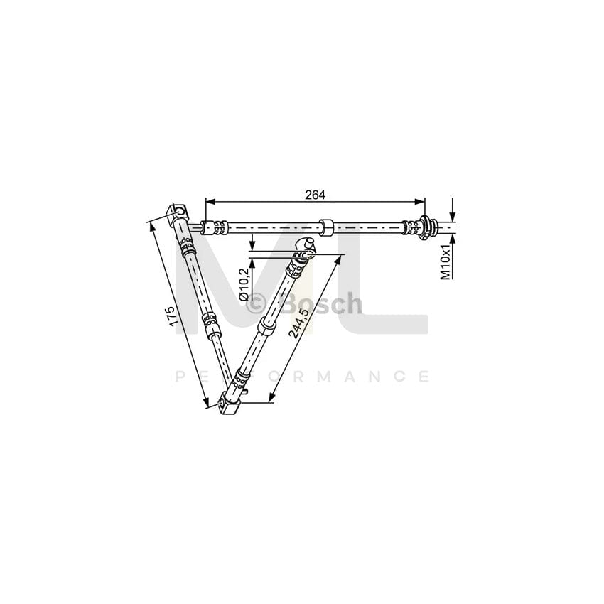 BOSCH 1 987 481 836 Brake Hose for NISSAN PRIMERA 244,5mm | ML Performance Car Parts