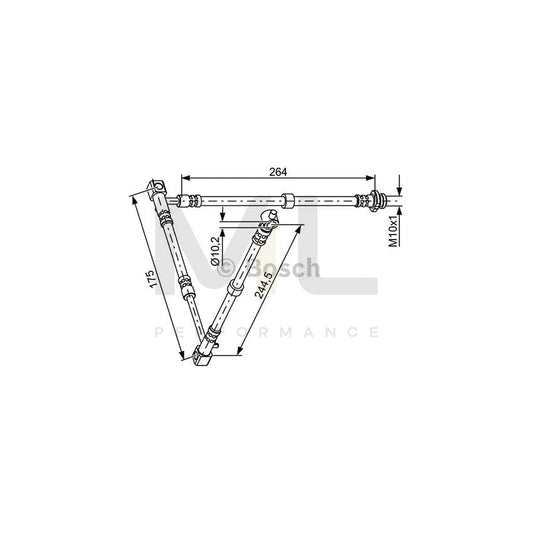 BOSCH 1 987 481 836 Brake Hose for NISSAN PRIMERA 244,5mm | ML Performance Car Parts