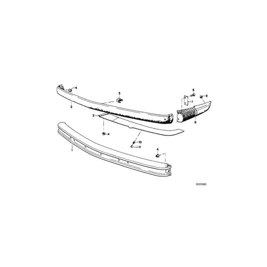 Genuine BMW 51111880444 E12 Bumper Front Right (Inc.  & 528i) | ML Performance UK Car Parts