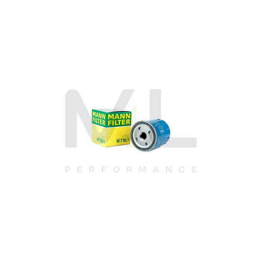 MANN-FILTER W 716/1 Oil Filter Spin-on Filter, with one anti-return valve | ML Performance Car Parts