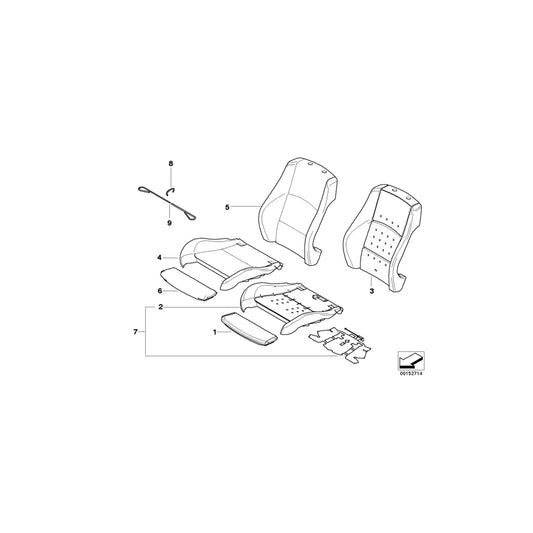 Genuine BMW 52106956389 E91 E90 Cover Backrest Vinyl Left SCHWARZ (Inc. 335d, 323i & 330i) | ML Performance UK