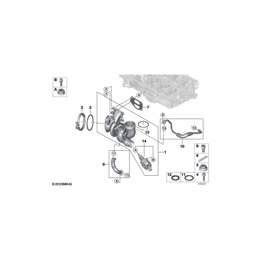 Genuine BMW 11658631900 F45 G31 F56 Exhaust Manifold/Turbocharger Gasket (Inc. X1 20iX, 320i & X2 20i) | ML Performance UK Car Parts