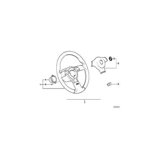 Genuine BMW 32332226516 E34 Horn Button Silber (Inc. M5 3.6 & M5 3.8) | ML Performance UK Car Parts