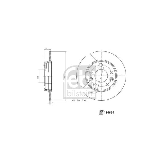 Febi Bilstein 184694 Brake Disc For Renault Zoe (Bfm_)
